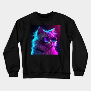 Neon Cat Crewneck Sweatshirt